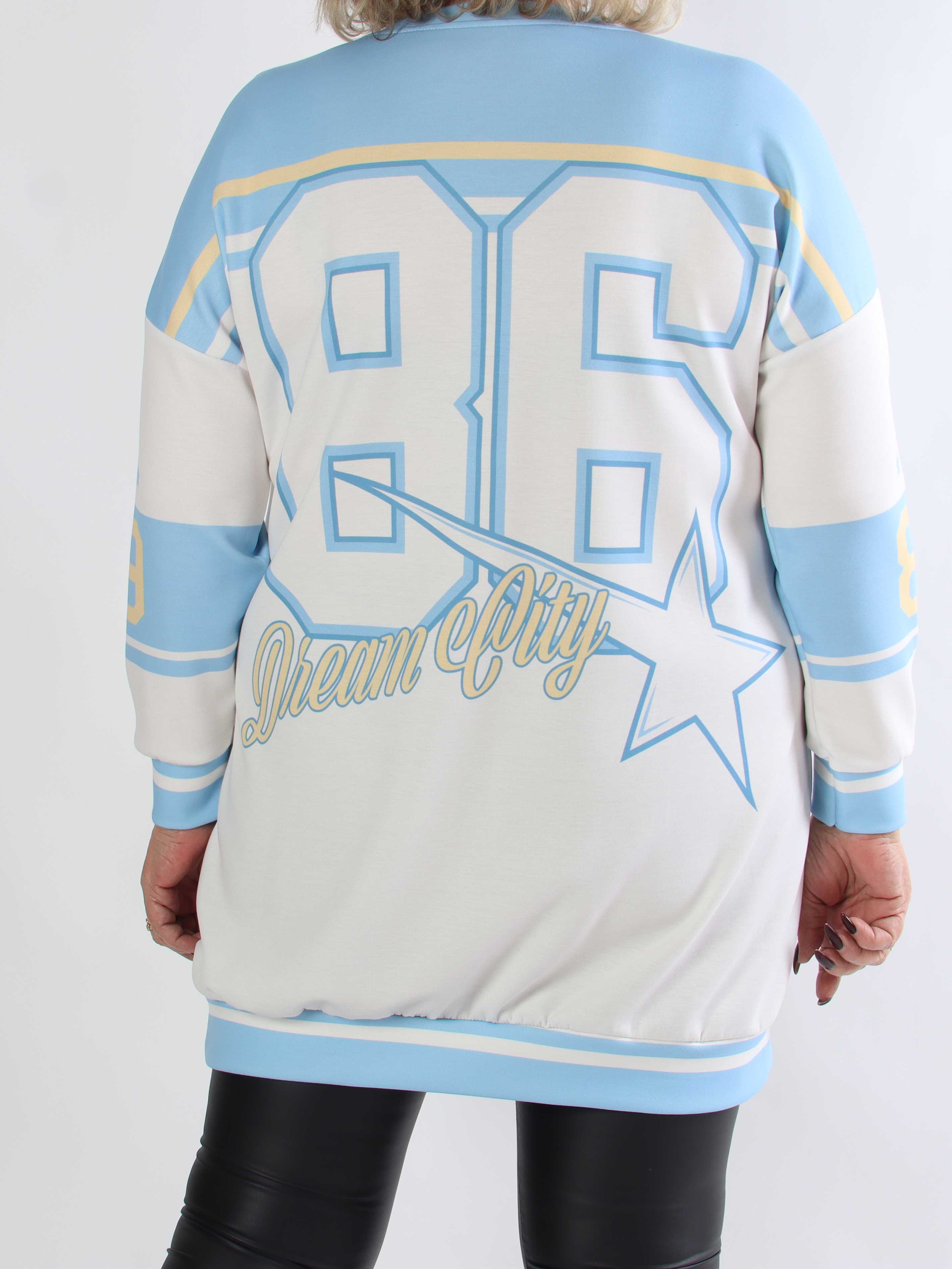 Rosaria - Plus size joggingkjole med New York stående på brystet